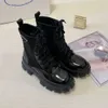 Projektanci buty jesienne zima dla damskiej poślizgu okrągłego stóp do kostki Mężczyźni klamry motocyklowi luksusowa marka damska krótka rozmiar 35-41