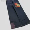 Dżinsy męskie jnco y2k mężczyzn ubrania w lupgy dżinsy harajuku wzór gotycki streetwear menu kobiety rock cargo spodnie mężczyźni vintage luźne luźne workowate JeanSl240119