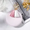 2 pièces miroirs mini rond PU miroir de maquillage mignon gland portable miroir de maquillage porte-clés sac ornement double face compact miroir cosmétique