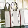 Woody Tote Luxury Handbags Totes Women's Fashion Cross Body Classic STORA KAPAKTION MED HANDLAR BREV CANVAS Shopping Beach Bag Christmas Gift 80% rabatt på Slae Slae
