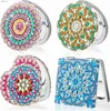 2 pièces miroirs bricolage strass broderie mosaïque maquillage miroir point de croix forme spéciale Kit de broderie Portable peinture par numéro Kits pour fille