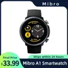 Часы Mibro A1, глобальная версия, умные часы, 5 АТМ, водонепроницаемый монитор сердечного ритма, SpO2, фитнес-трекер, 20 спортивных режимов, Bluetooth Smartwatch