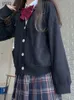 Kvinnors tröjor japanska college stil jk cardigan tröja lösa casual alla matchar kvinnor ny mode kawaii tjejjacka cosplay uniformyolq