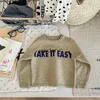 رسالة أزياء Pullover طباعة Ldren Long Sleeve Sweater Autumn Girls New Sweater Sweater Baby Cotton Tops Tops Kids H240508