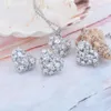 Viviance Heart Alien Saturn Full Diamond Necklace Earrings Luxury Peach Heart Pendant Collar Collar Collar Collarチェーンイヤリング