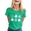 Women's T Shirts 2024 Casual Loose Fitting St. Patrick's Day Printed T-shirt Round Neck Pullover Short Sleeved Top Official Store