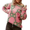 Maglioni da donna 2024 maglione girocollo in maglia larga stile americano europeo maglione stile pigro transfrontaliero da donna