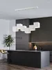 Hängslampor modern minimalistisk matsalsbelysning bar bordskontor lampa designer kreativ geometrisk bländande block avancerad konst