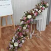 Flores decorativas 2m tira de flor artificial corredor de mesa de casamento arranjo floral pano de fundo deco adereços arco corda janela exibição