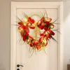 Decorative Flowers Artificial Tulip Flower Garland 40cm Wall Hanging Heart Wreath Simulation Valentine Day Decor