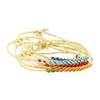 Armbanden 100 stks Mode gevlochten regenboog 12 kralen raphia raffia armbanden sieraden, geweven vriendschap Liefde geluk gras Gratis verzending