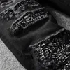 Męskie dżinsy bandanna Paisley wydrukowana patchwork dżinsy streetwear streetwear czarne dżinsowe spodnie ołówka szczupła, chuda rozryte spodnie 240119