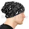 Berets Mystical Moon And Celestial Pattern Beanies Knit Hat Hip Hop Crescent Crystals Black