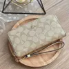 Neue, lange, klassische Old-Flower-Pickup-Tasche für Damen, Khaki, mit mehreren Kartenfächern, Handgeldbörse. 80 % Rabatt auf Outlets