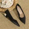 Dress Shoes Low Heels Working Pointed Toe Bimooth High Lady Footwear Women Boots Square Platform Weeding Pumps GH328