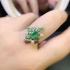 Cluster Rings FS Natural Emerald/Sapphire/Ruby/Opal Ring Real S925 Sterling Silver Fashion Fine Weddings Charm Jewelry For Women MeiBaPJ