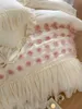 Set di biancheria da letto francese tridimensionale con ricamo rosa, tutto in cotone, set di quattro pezzi di puro fiocco lungo per ragazze