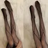 Chaussettes noires en maille pour femmes, bas Sexy en résille pour filles, collants Lolita Ultra-fins, Leggings gothiques d'été