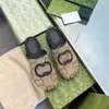 Дизайнерские сабо Роскошные тапочки Слайд Брендовые женские резиновые сандалии на полой платформе Шлепанцы с потертостями с замком G Прекрасная обувь для солнечного пляжа