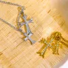 2024 Designer Marke Kreuz CH Halskette für Frauen Luxus Chromes Kleiner Anhänger Edelstahl Eingelegter Zirkon Pullover Kette Herz Männer Klassische Schmuck Halskette 3DP1
