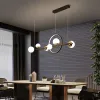 Lampe LED suspendue circulaire au design nordique, luminaire décoratif d'intérieur, idéal pour une Table à manger, une cuisine ou une chambre à coucher, boule de verre blanc laiteux, peinture en fer, noir et or