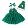 Vestidos de menina para crianças pequenas outono inverno vestido de fio de natal longo com chapéu fofo bebê páscoa para tamanho 6