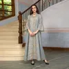 Etnik Giyim İşlemeli Müslüman Gece Elbise Kadınlar Abaya Khimar Arap Dubai Hanka Elbiseler Jalabiya Orta Doğu Ramazan İslam