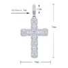 New Luxury Cross Charm Pendant Necklace with Rope Chain Hip Hop Women Men Full Paved 5A Cubic Zirconia Boss Men Gift Jewelry