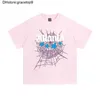 Yq61 Spider Web Herren T-Shirt Designer Sp5der Damen T-Shirts Mode 55555 Kurzarm Hip Hop Sänger Young Thug Same Foam Letter Couple Pink Tee