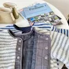 Jackets 2023 Winter New ldren Casual Striped Coat Cotton Kids Girls Warm Jacket Baby Boys Cotton Padded Jacket Infant Warm Clothes H240508