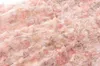 2024 primavera rosa tinta unita abito con pannelli manica corta scollo a V tulle lunghi maxi abiti casual A4J191359