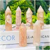 Kunst en Ambacht Geschenken Huis Tuin Natuurlijke kersenbloesem Agaat Punt Wand Toren Obelisk Genezing Kristal Decoratie Mineralen Drop Deli Dhpoi