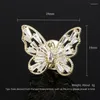 Brosches Yysunny Classic Gold Plated Butterfly For Women Zircon Badge Fixed Clothing Accessories Smycken Gutterfly Corsage Gift