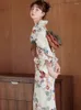 Etnik Giyim Kadınlar Japon Geleneksel Kimono Çiçek Baskıları Resmi Yukata Seyahat Pogerya Retro Uzun Elbise Cosplay Wear