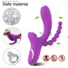 Autres articles de beauté de santé 3 en 1 Clit Sucker Vagin Sucer Vibrateur Clitoris Stimulateur Fellation Mamelon Oral pour Adultes 18 Femmes Q240119