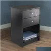 Bedroom Furniture Nightstand Bedside End Table 2 Der Storage Shelf Black263Z Drop Delivery Home Garden Dhr2E