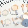 Kinderküchenzubehör-Set 10-teiliges Holzspielset Kochspielzeug für Kinder Mädchen Jungen ldren Kitchenvaiduryb Küchen Spielen Sie Lebensmittel