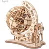 Arts and Crafts Wooden Globe Puzzle 3D DIY Mechanical Drive Building Model Transmission Gear Rotate Craft Kit Home Office Decoration Toys Adults YQ240119