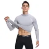 Camisas masculinas 2024 ajuste apertado de manga comprida roupas esportivas leve confortável respirável terno de fitness secagem rápida camiseta