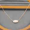 2024 Designer Kendras Scotts Neclace Jewelry Instagram Simple Oval White Shell Pendant Korte kettinghalskraagketting