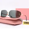 Fashion Designer Sunglasses for Women Wrap Luxury Mu Rimless Frame Senior Eyewear Woman Eyeglasses Vintage Metal Sun Glasses