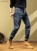 Men's Jeans Jeans for Men Spliced Male Cowboy Pants Straight Motorcycle Trousers Skinny Tight Pipe Slim Fit Regular Korean Style Washed SoftL240119