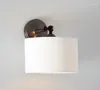 Wall Lamp Modern Simple Room Study Bedroom Bedside Nordic Fabric Single Head Designer Hanging
