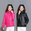 Kvinnors dike rockar bomullsjacka huva blixtlås solid höst/vinter koreansk utgåva varm kappa smal fit vindproof parka 2024 röd