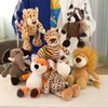 25 cm Kawaii Giraffe Raccoon Fox Lion Tiger Monkey Dog Plush Cartoon Forest Animal Soft Toys for Children Baby Födelsedagspresenter 240118