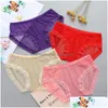 Calcinha feminina mulheres 1 pc mulheres sexy malha transparente laço exótico verão fino baixo aumento briefs roupa interior respirável sem traço seducti dhgto