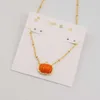 Designer Kendrascott Neclace Jewelry Ks Jewelry Pumpkin Pendant Short Necklace Stretchable Neckchain Collar Chain Copper Alloy Electroplated True Gold