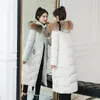 Frauen Graben Mäntel Baumwolle Gepolsterte Kleidung Frauen 2024 Winter Koreanische Version Lange Jacke Mantel Große Pelz Kragen Unten