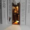 Artes y manualidades Libro de madera Rincón Estante Insertar kits Libros en miniatura Biblioteca Sujetalibros Casas de muñecas Estantería DIY Artesanías hechas a mano Regalo YQ240119