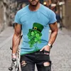 Men's T Shirts Trendy Graphic Tees Clothing For Irish Pattern Crewneck Tops St. Day Men Pack Heavy Cotton